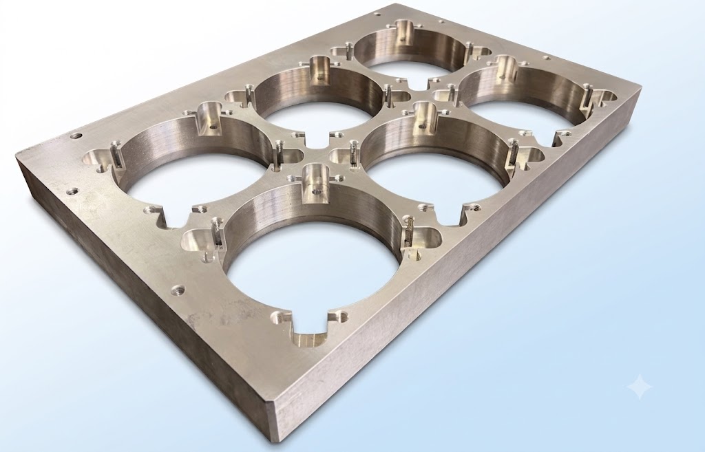Precision machined parts made at Germet, Bogotá